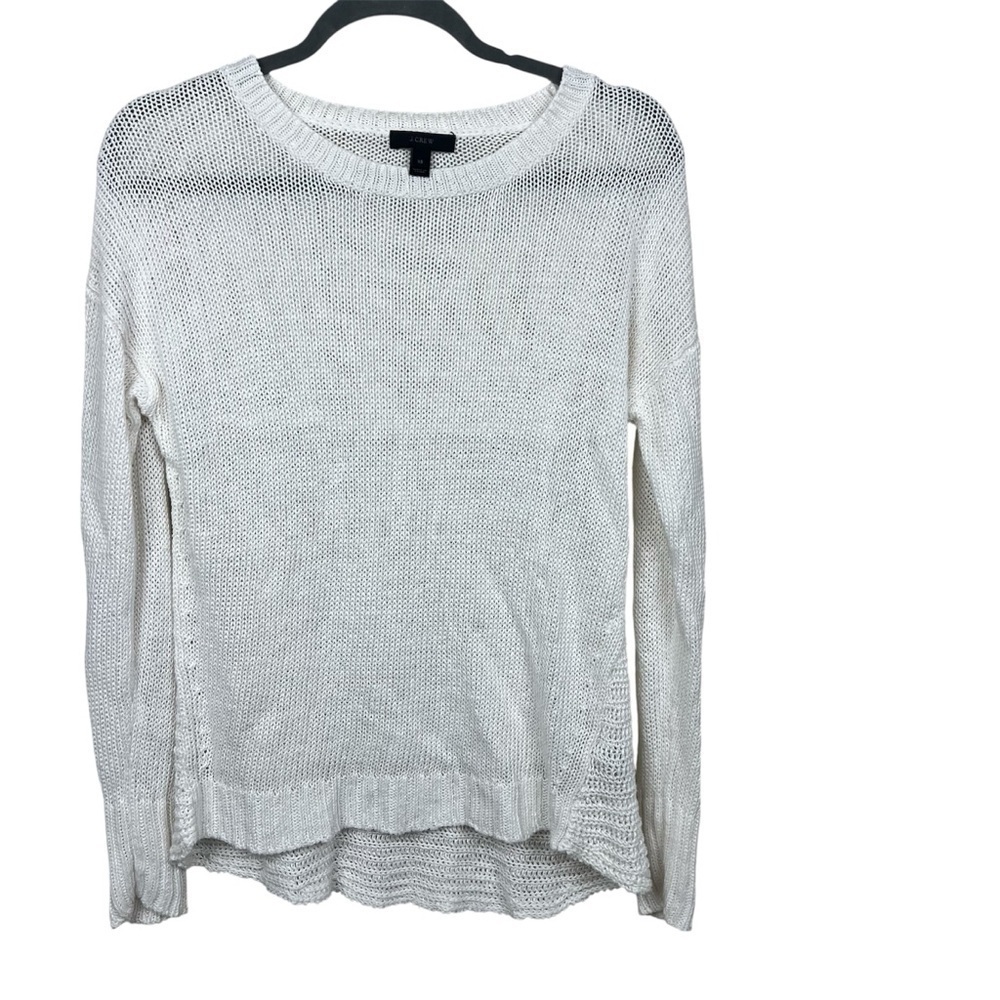 🎁 J. Crew White Linen Knit Sweater XS